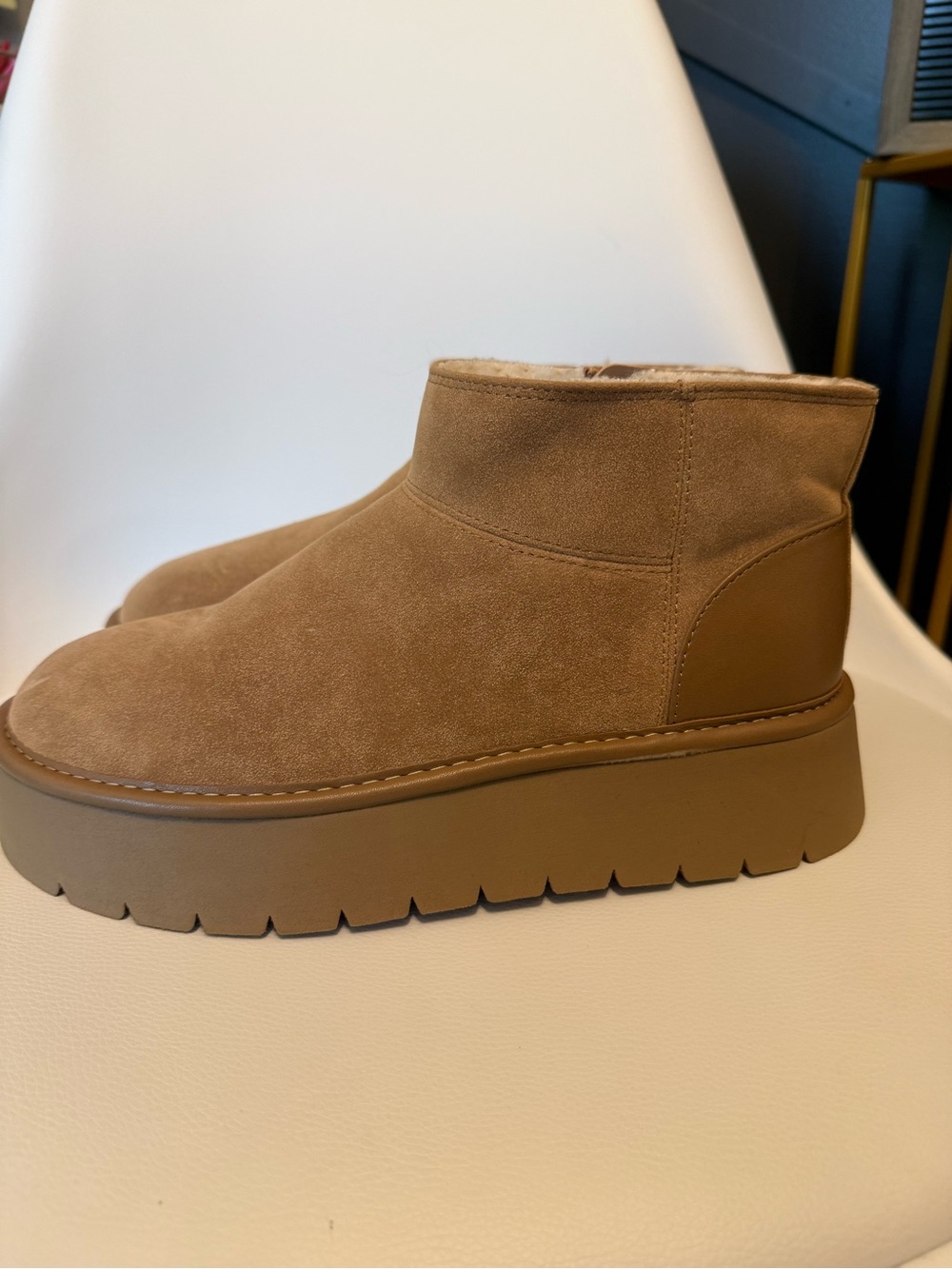 ☀️🌊 Wild Fable Missy Platform Women’s Suede Platform Ankle Boot in Chestnut NWT - Picture 6 of 8